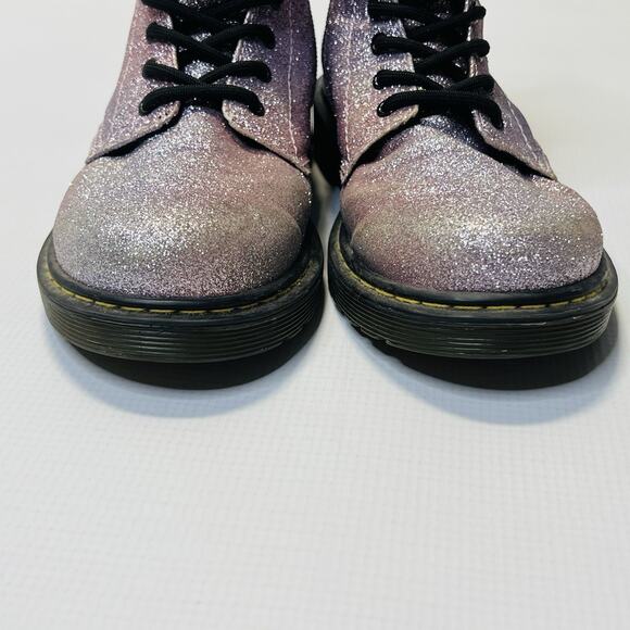 Dr Martens Delaney Glitter Combat Boots Purple Womens Sz 5 Mens Size 4 - Picture 5 of 12